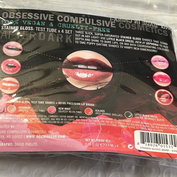 OCC Obsessive Compulsive Cosmetics Stained Lip Gloss Tubes After Dark + Brush - Picture 4 of 16